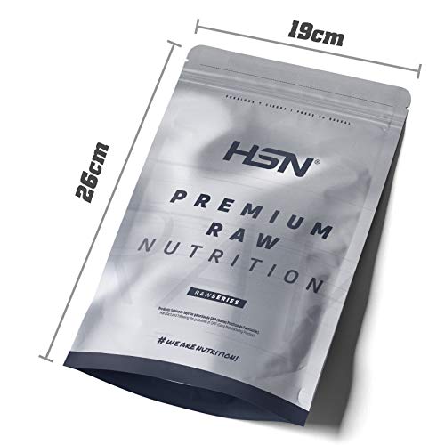 BCAA en Polvo de HSN | Disolución Instantánea | Aminoácidos Ramificados Ratio 2:1:1 | Ayuda a Ganar Masa Muscular + Recuperador Muscular | Apto Dieta Vegana, Sin Lactosa, Sabor Neutro, 500 gr