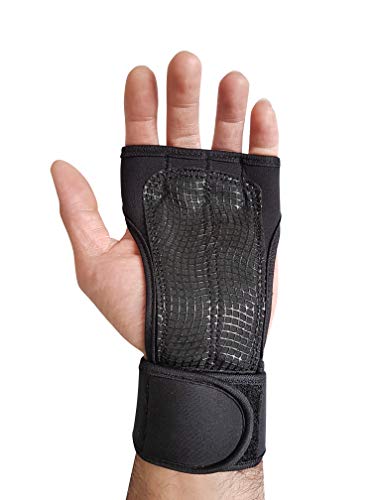 BEAR GRIP - Guantes de entrenamiento abiertos para crossfit, culturismo, calistenia, levantamiento de pesas (negro, S)