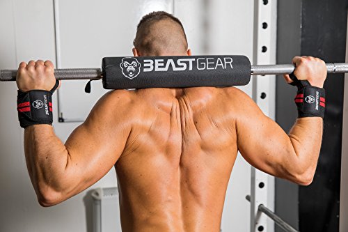 Beast Gear Almohadilla Barra Gimnasio - Barras Fitness con Espuma para Pesas, Maquina Hip Thrust, Crossfit, Sentadillas - Soporte y Proteccion Hombros