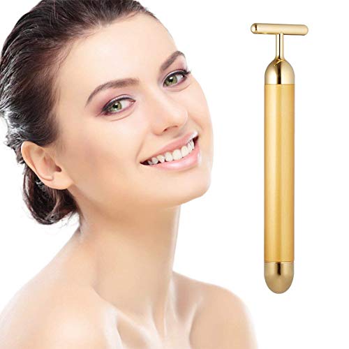 Beauty Bar 24k Golden Facial Masajeador facial, Eléctrico Masajeador facial Para Frente, Mejilla, Cuello, Brazo, Ojos, Nariz