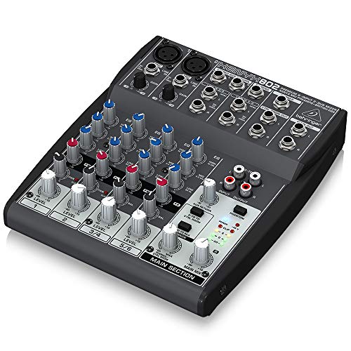 Behringer XENYX 802 color negro, Mezclador para DJ, 8 puertos