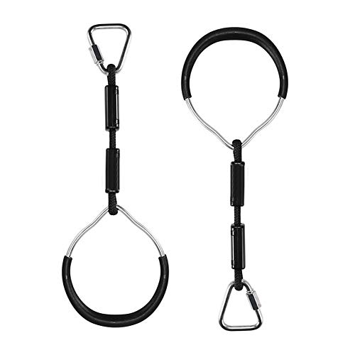 Beihaoer Juego de 2 anillos de gimnasia coloridos para exteriores, juego de juegos y parque infantil, anillo de mono, anillo de escalada(negro)