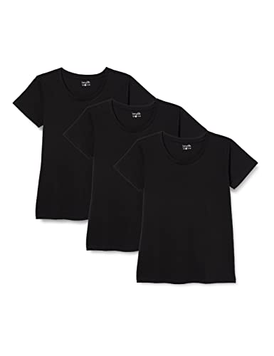 Berydale Camiseta con cuello redondo, Mujeres, Negro (paquete de 3), 2XL