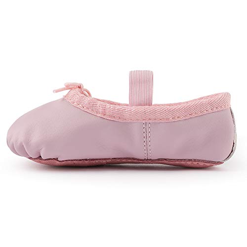 Bezioner Zapatillas de Danza Cuero Zapatos de Ballet y Gimnasia Baile para Niña y Mujer Rosa 27