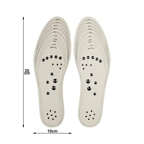 BigCheer Plantillas de masaje, plantillas magnéticas para el cuidado de los pies, plantillas ortopédicas contra, terapia magnética, transpirable y desodorante, alivio de la fatiga, unisex(blanco)