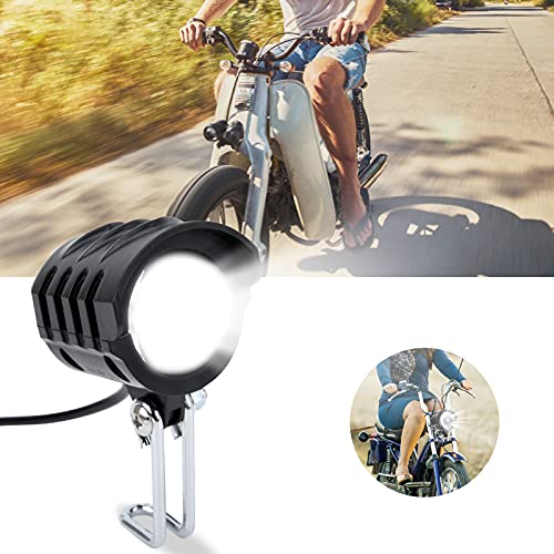 BIKING Luz de Scooter eléctrico, Scooter eléctrico 2 en 1 bocina de Faro 12V-72V Luz de Bicicleta eléctrica Impermeable con bocina