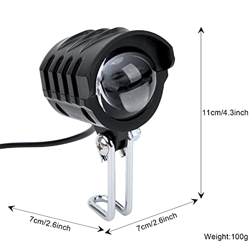 BIKING Luz de Scooter eléctrico, Scooter eléctrico 2 en 1 bocina de Faro 12V-72V Luz de Bicicleta eléctrica Impermeable con bocina