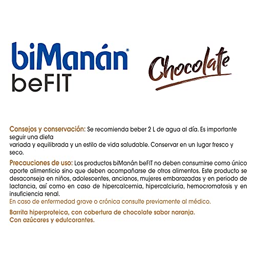 BiManán beFIT - Barritas de Proteína Sabor Chocolate, para Tonificar tu Masa Muscular - Caja de 6 unidades