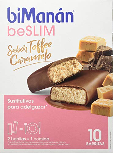 BiManán beSLIM - Barritas Sustitutivas Sabor Toffee Caramelo, para ayudarte a controlar tu peso - Caja de 10 unidades