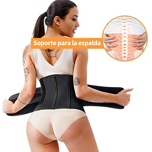 Bingrong Cintura Faja Deportiva Entrenador de Cintura Cremallera Neopreno Mujer Reductora Mujer de Firness Faja de Sauna para Cinturón de Sudoración