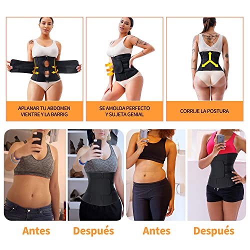 Bingrong Cintura Faja Deportiva Entrenador de Cintura Cremallera Neopreno Mujer Reductora Mujer de Firness Faja de Sauna para Cinturón de Sudoración