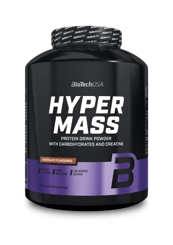 BioTechUSA Hyper Mass Bebida en polvo con carbohidratos, proteína y creatina, alto contenido de fibra dietética, sin azúcar añadido, 2.27 kg, Chocolate