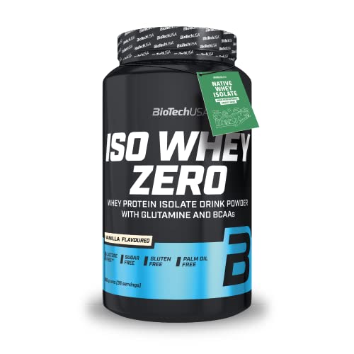 BioTechUSA Iso Whey ZERO, Lactose, Gluten, Sugar FREE, Whey Protein Isolate, 908 g, Vainilla