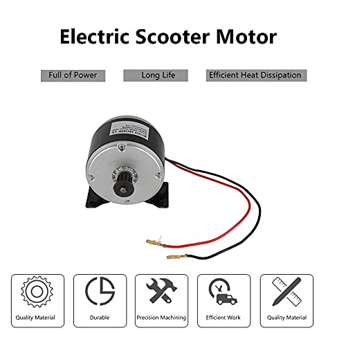 Bnineteenteam Motor de Scooter eléctrico, MY1016 24V 300W Pequeño Motor de Cepillo de E-Scooter Motor portátil pequeño de Aluminio