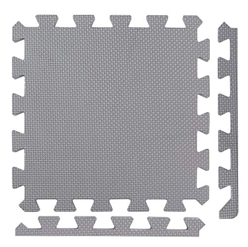 BodenMax Esterilla puzzle de espuma EVA para suelos de gimnasio | Colchoneta de goma para ejercicio yoga tatami gym piscina | Alfombra protectora para cintas de correr | Color Gris | 6 piezas