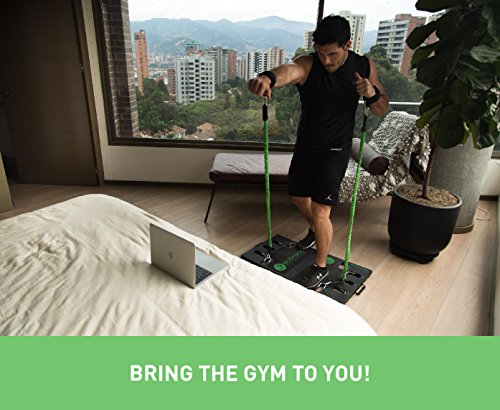 BodyBoss 2.0: El 1er Gimnasio portátil en el Mundo - Úsalo en casa, Fuera o Durante un Viaje - Paquete Completo/Verde