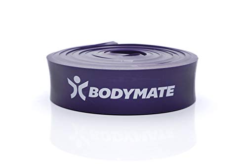 BODYMATE Banda de Fitness de 208 cm, Banda elástica de Resistencia de látex Natural para Entrenamiento de Fuerza, Resistencia, coordinación, flexibilidad y más, para Principiantes y Profesionales