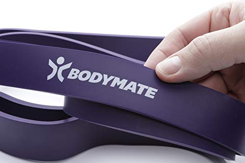 BODYMATE Banda de Fitness de 208 cm, Banda elástica de Resistencia de látex Natural para Entrenamiento de Fuerza, Resistencia, coordinación, flexibilidad y más, para Principiantes y Profesionales