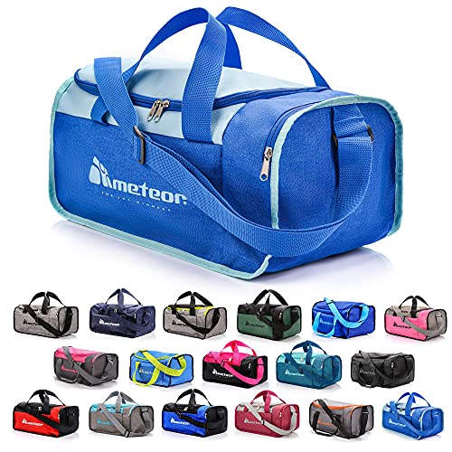 Bolsa de Deporte Gimnasio Fitness Viaje Vacaciones Deportiva - Bolso Universal con Bandolera - Bolsa plegada Ideal para jóvenes y Adultos, Hombre y Mujer 20L y 40L (Azul, 20 L)