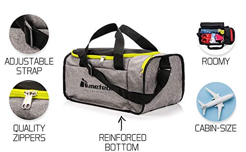 Bolsa de Deporte Gimnasio Fitness Viaje Vacaciones Deportiva - Bolso Universal con Bandolera - Bolsa plegada Ideal para jóvenes y Adultos, Hombre y Mujer 20L y 40L (Verde neón/Gris, 20 L)