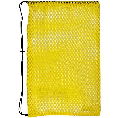 Bolso de malla del equipo de los deportes del cordón para la bola del gimnasio del viaje del buceo de la, Amarillo