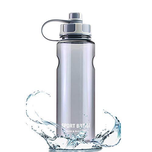 Botellas para Agua Deporte 1,5L Contiene Filtro, No Tóxico Reutilizables Plastico Botellas para Agua a Prueba de Fugas para Sport, Gimnasio, Trekking, Bicicleta, Yoga