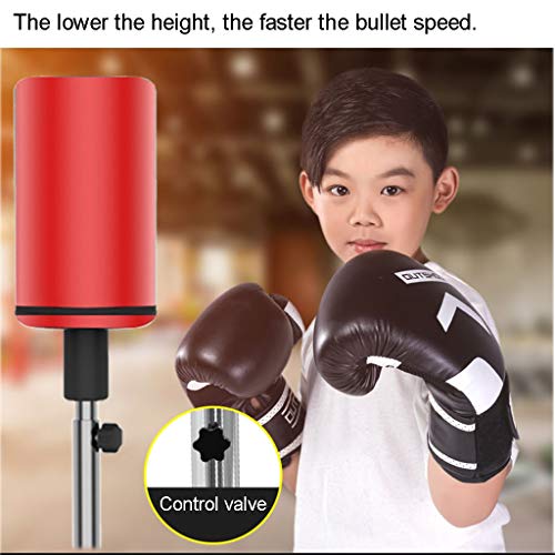 Boxeo Material de Gimnasio Reflex Ball Cobra Bag Boxing Speed Ball Saco Independiente Objetivo De Reacción De Entrenamiento, Altura Ajustable 120~175cm (Color : Red, Size : 27 * 27 * 175cm)