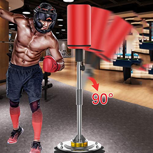 Boxeo Material de Gimnasio Reflex Ball Cobra Bag Boxing Speed Ball Saco Independiente Objetivo De Reacción De Entrenamiento, Altura Ajustable 120~175cm (Color : Red, Size : 27 * 27 * 175cm)