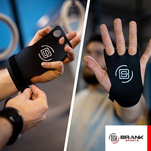 BRANK SPORTS Calleras para Crossfit de Cuero Panther 2 y 3 Agujeros para protección de Las Manos | para Gimnasia, o calistenia | Extensión de la garantía ofrecida (3H, S)