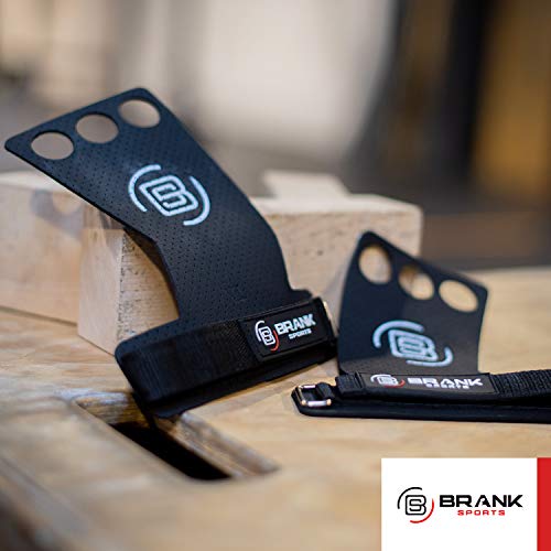 BRANK SPORTS Calleras para Crossfit de Cuero Panther 2 y 3 Agujeros para protección de Las Manos | para Gimnasia, o calistenia | Extensión de la garantía ofrecida (3H, S)