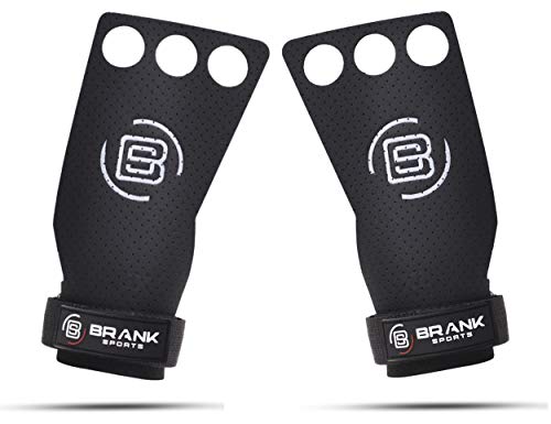 BRANK SPORTS Calleras para Crossfit de Cuero Panther 2 y 3 Agujeros para protección de Las Manos | para Gimnasia, o calistenia | Extensión de la garantía ofrecida (3H, S)