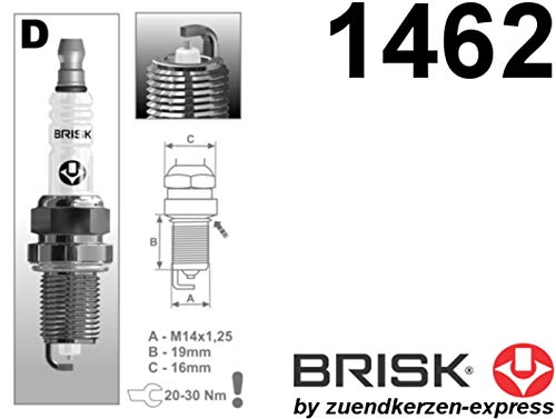 Brisk - Silver dr15ys-9 1462 bujías de Encendido benzin lpg cng autogas, 4 Piezas