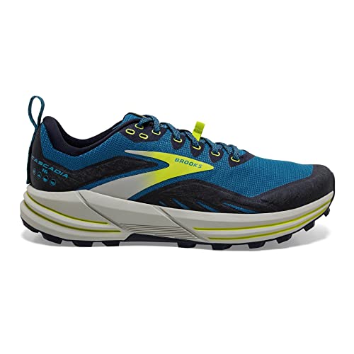 Brooks Cascadia 16, Zapatillas para Correr Hombre, Mykonos Blue Peacoat Lime, 43 EU