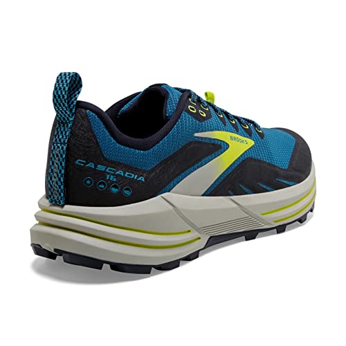 Brooks Cascadia 16, Zapatillas para Correr Hombre, Mykonos Blue Peacoat Lime, 43 EU