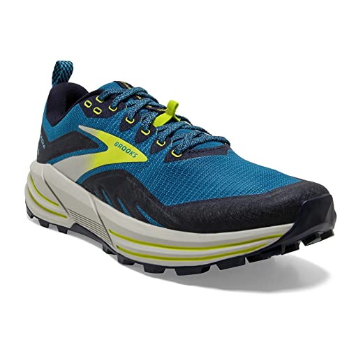 Brooks Cascadia 16, Zapatillas para Correr Hombre, Mykonos Blue Peacoat Lime, 43 EU