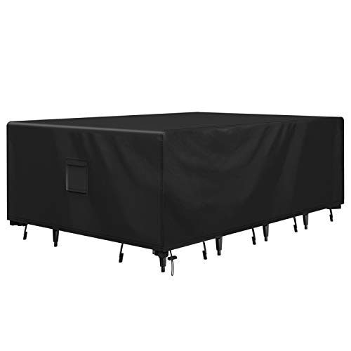 Brosyda - Fundas de Muebles de Jardín Impermeable, Funda Protectora Muebles Jardin, Cubierta de Mesa de Jardín, 600D Oxford, Antivento, Anti-UV, Antipolvo(250x210x90cm)