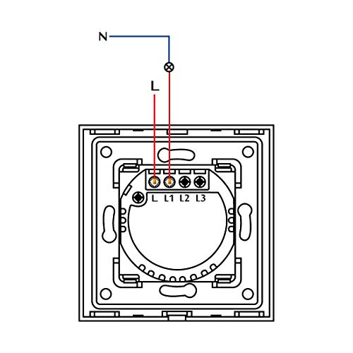 BSEED 300W Interruptor Táctil 1 Gang 1 Vía y 1 Gang 1 Vía Interruptor de luz de pared de 157 * 86mm Negro