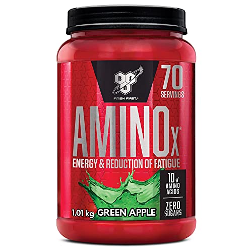 BSN Nutrition Amino X, Suplementos Deportivos BCAA Polvo con Aminoacidos Esenciales y Vitamina D, Aminoacidos BCAA para Musculacion, Manzana Verde, 70 Porciones, 1kg