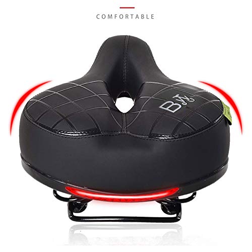 BWBIKE Cojín de asiento de bicicleta flexible y ancho, diseño a prueba de golpes, para bicicleta de montaña, bicicleta plegable, bicicleta de carretera, bicicleta de spinning, bicicletas de ejercicio