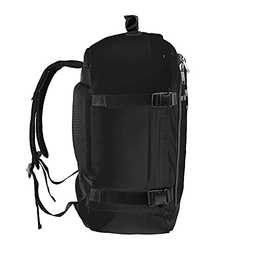 Cabin Max Metz 30L Mochila de Viaje 45 x 36 x 20 cm Adecuada para el Maleta de Mano de Cabina Easyjet y Wizzair (Negro)