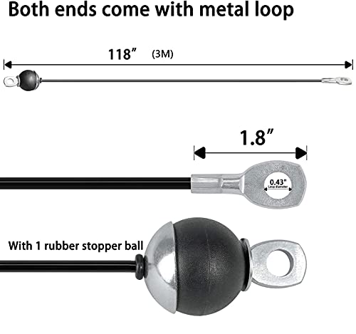 Cable de Acero para Fitness, Fit Pull up Band Cable de Acero Resistente Cable de Gimnasio Gimnasio Polea de Fitness Accesorios (Type-A, 3M)