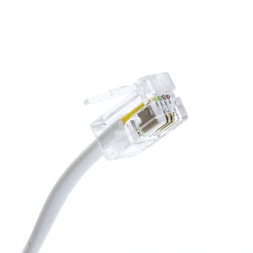 Cable telefonico Espiral 4 Hilos rj10 (2 Metros, Blanco)