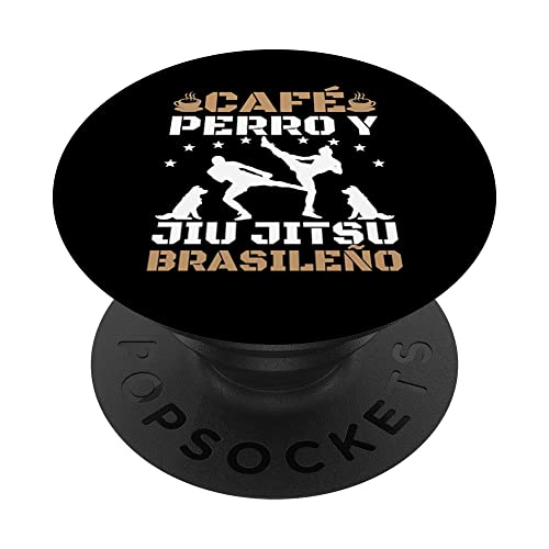 Café Perro Y Jiu Jitsu Brasileno MMA Artes Marciales Regalo PopSockets PopGrip Intercambiable