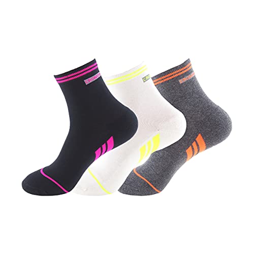 Calcetines deportivos SIN COSTURAS (3 pares) ideales para deportes como running, ciclismo, pádel, crossfit; Calcetines de deporte de alto rendimiento para mujer cómodos y resistentes (35-40, BL/Ng/Gr)