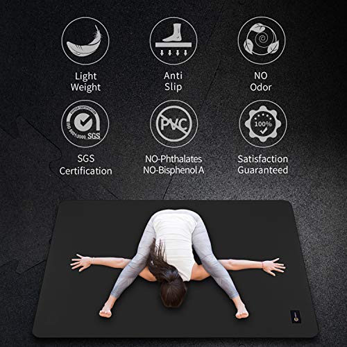 CAMBIVO Esterilla Deporte Grande, Esterilla Yoga 122cm Ancho, Colchoneta Gimnasia, Esterilla Fitness, Yoga Mat para Ejercicio en Casa, Gimnasio, Pilates, Gym