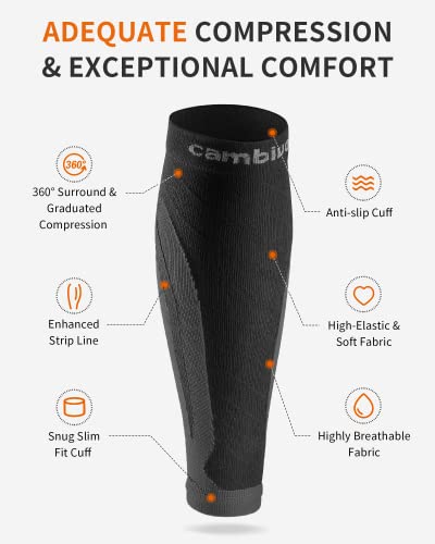 CAMBIVO Medias compresivas 2 Pares, Calcetines compresion Mujer Hombre, Mangas de compresión para Deporte, Running, Ciclismo, Trabajo, Vuelo