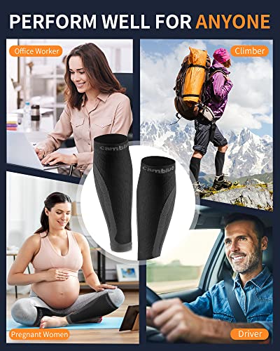 CAMBIVO Medias compresivas 2 Pares, Calcetines compresion Mujer Hombre, Mangas de compresión para Deporte, Running, Ciclismo, Trabajo, Vuelo