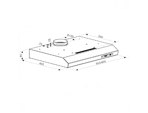 Candy CFT610/5S, Campana extractora 60 CM, 3 Niveles de Potencia, 87,5W, 208M3/H, Filtros de Carbono, Panel Aluminio Antigrasa, Iluminación LED, 55/71 DB, Clase C, Inox