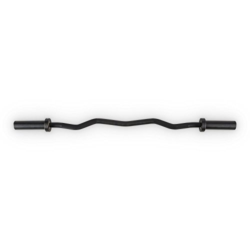 Capital Sports Accretor 120 - Barra z, Barra curl con agarre antideslizante, Barra z musculación de 120 cm, Sleeves de 18 cm, Carga máxima 272 kg, Plano, Negro