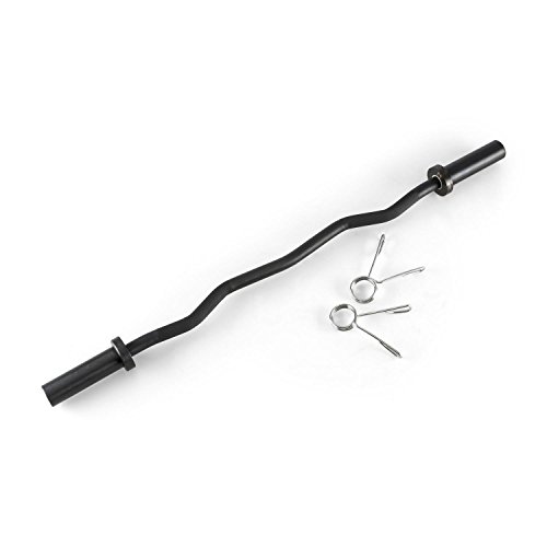 Capital Sports Accretor 120 - Barra z, Barra curl con agarre antideslizante, Barra z musculación de 120 cm, Sleeves de 18 cm, Carga máxima 272 kg, Plano, Negro